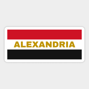 Alexandria City in Egyptian Flag Colors Sticker